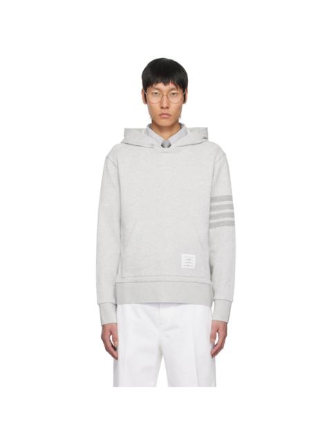 Thom Browne Gray Double Face Knit 4-Bar Hoodie
