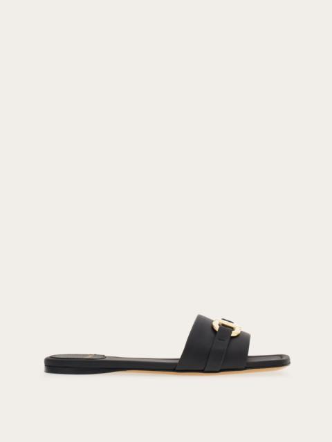 FERRAGAMO Flat slide with Gancini ornament