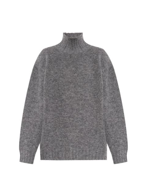 high-neck knit jumper