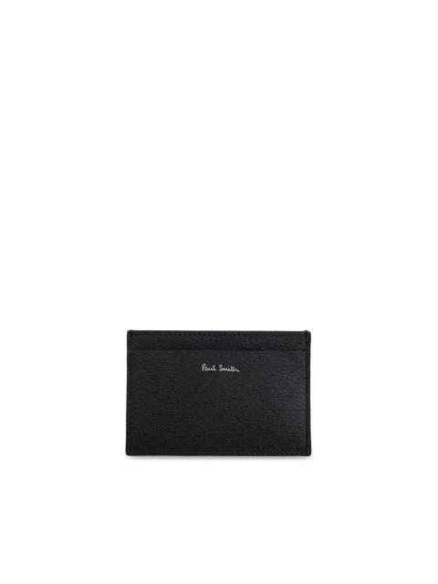 logo-stamp leather cardholder