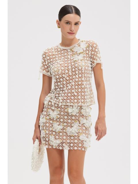 PatBO BUTTERFLY EMBROIDERY MINI SKIRT