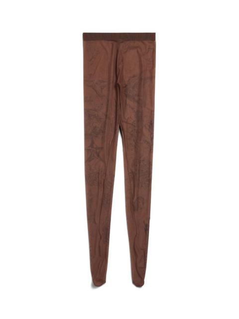 BALENCIAGA Women's Tat Tights in Brown