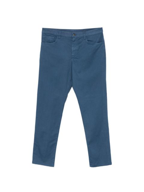 Canali logo-patch trousers