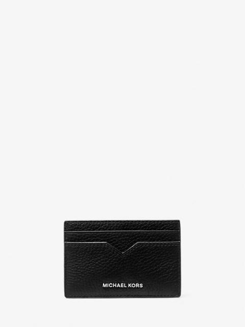 MICHAEL KORS Hudson Pebbled Leather Card Case