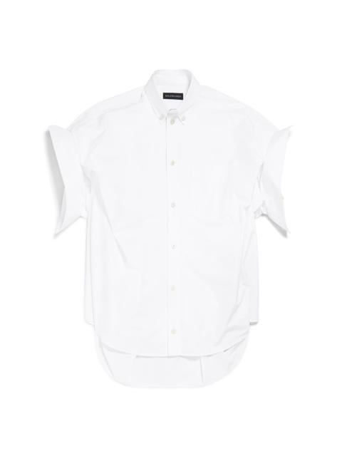 BALENCIAGA Women's Tucked Sleeve Shirt in White