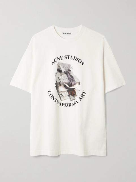Acne Studios Printed Distressed Organic Cotton-jersey T-shirt