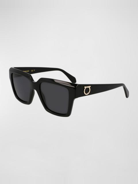 FERRAGAMO Gancini Acetate Square Sunglasses
