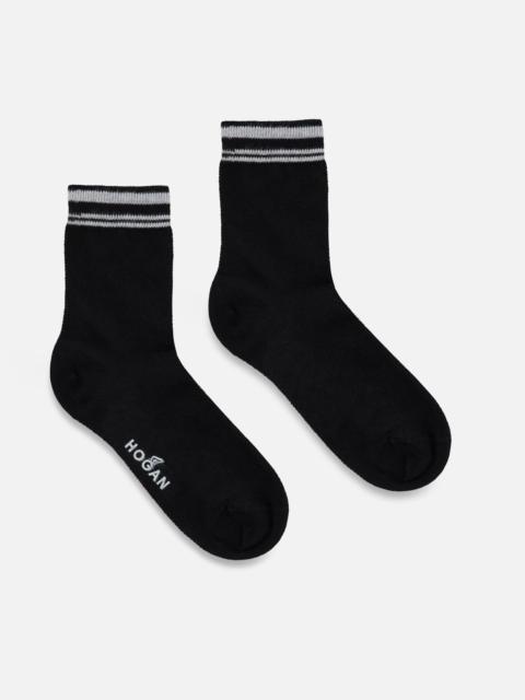 HOGAN Solid Color Socks Black