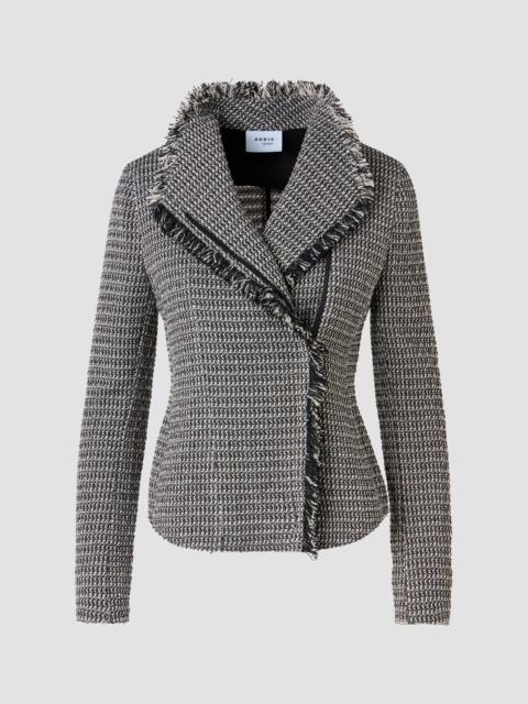 AKRIS Women's Tweed Motobike Jacket - Black Cream