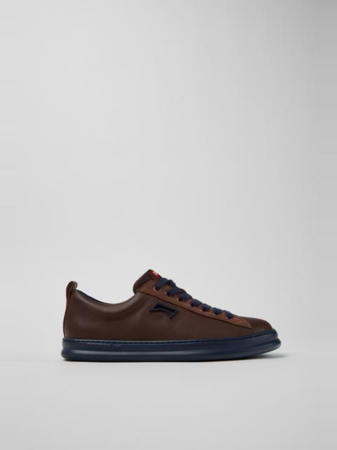 CAMPER Runner Brown Leather and Nubuck Sneakers for Men.