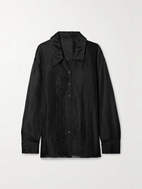 KHAITE Nori pintucked silk-organza shirt