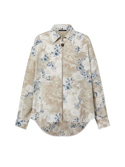 Louis Vuitton Tropical Print Zip-Up Shirt