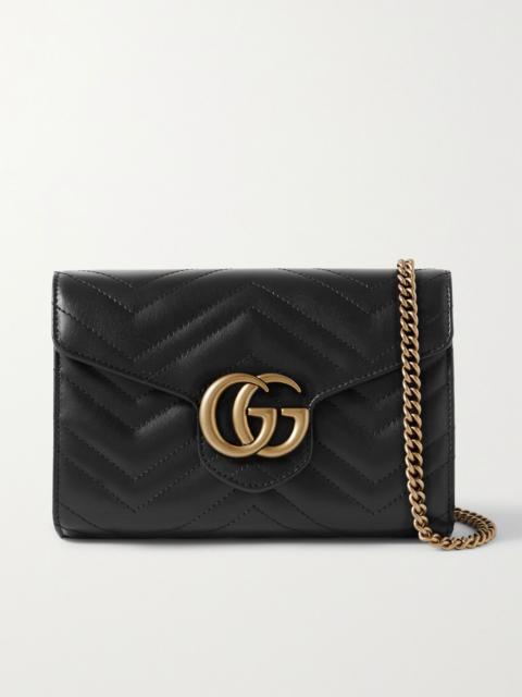GUCCI GG Marmont quilted leather shoulder bag Black