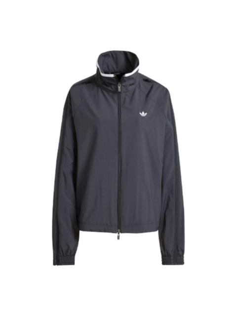 adidas (WMNS) adidas Adilenium Season 3 Zip Track Top Asia Sizing 'Black White' JX9204