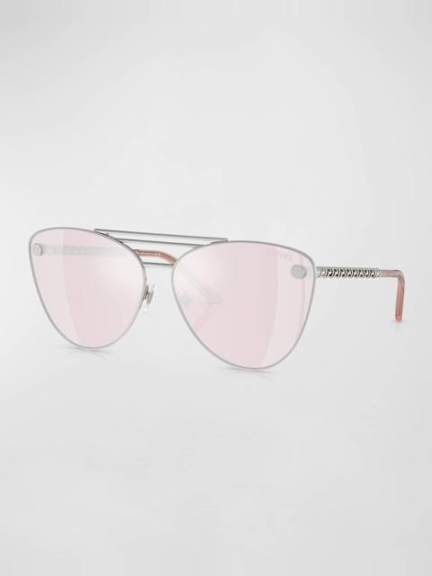 Greca Border Metal Cat-Eye Sunglasses