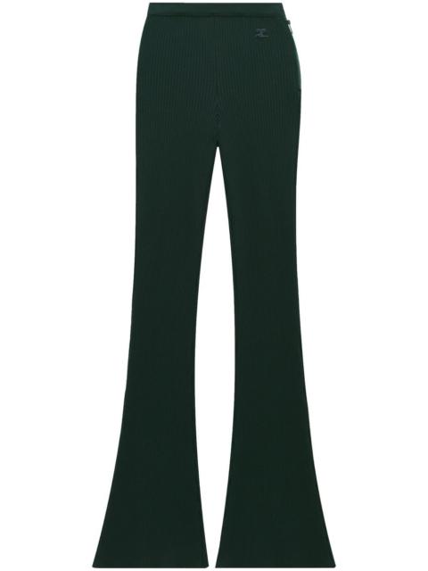 courrèges ribbed flared-leg trousers
