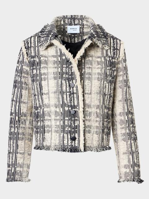 AKRIS Textured Raw Cotton Denim Jacket