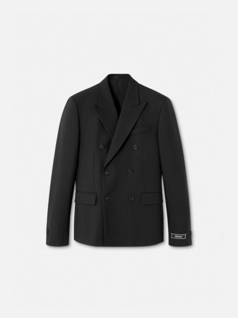 VERSACE Wool Double-Breasted Blazer
