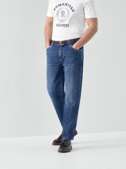 Brunello Cucinelli Denim easy fit five-pocket trousers
