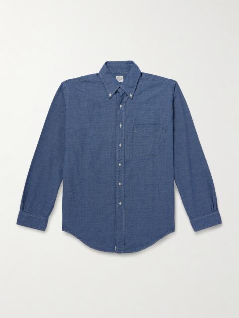 orSlow Button-Down Collar Checked Cotton-Chambray Shirt