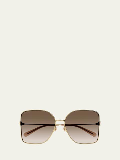 GUCCI Gradient GG Metal & Acetate Butterfly Sunglasses