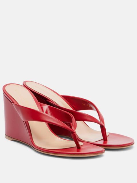 Gianvito Rossi Leather wedge thong sandals