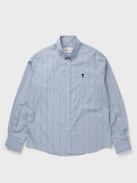 AMI Paris CONTRASTED AMI DE COEUR BUTTON DOWN COLLAR CLASSIC FIT SHIRT