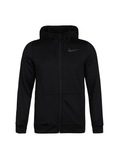 Nike Nike Therma Full-length zipper Cardigan Training Hooded Jacket Black CU6232-010