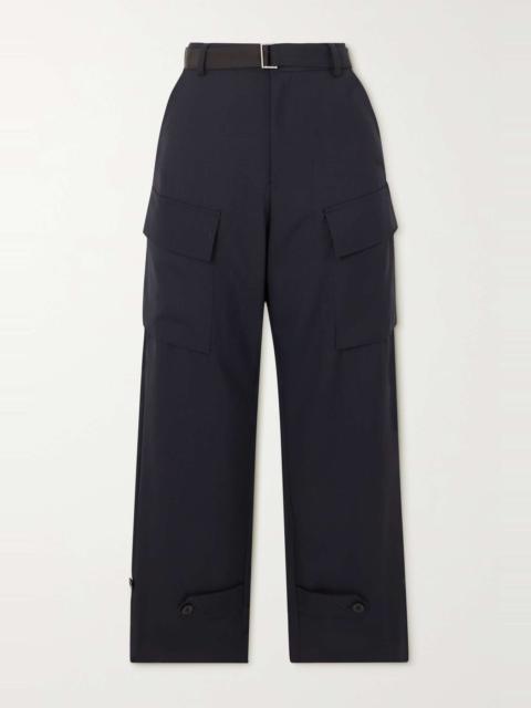sacai Belted woven tapered cargo pants