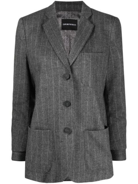 EMPORIO ARMANI pinstripe-pattern single-breasted blazer