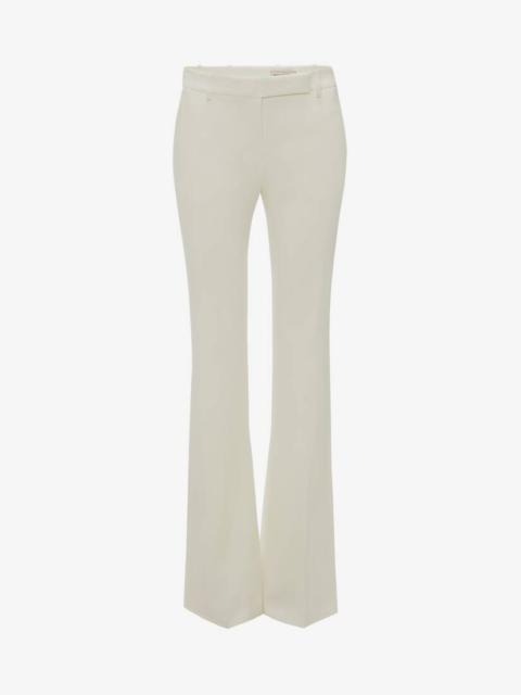 Alexander McQueen Women's Narrow Bootcut Trousers in Light Ivory
