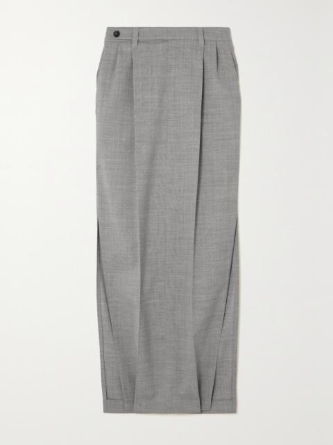 Brunello Cucinelli Pleated Stretch-wool Maxi Skirt
