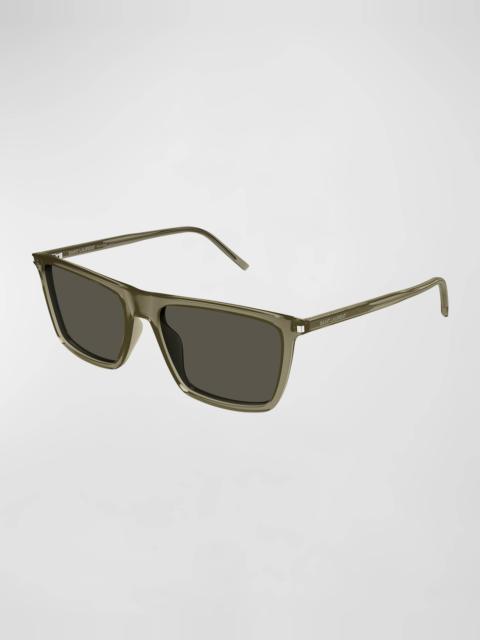 Men's SL 668 Acetate Rectangle Sunglasses