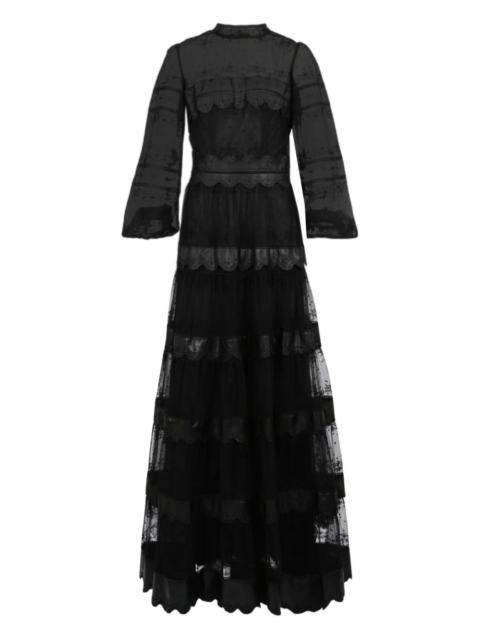 COSTARELLOS Jacey embroidered tulle gown