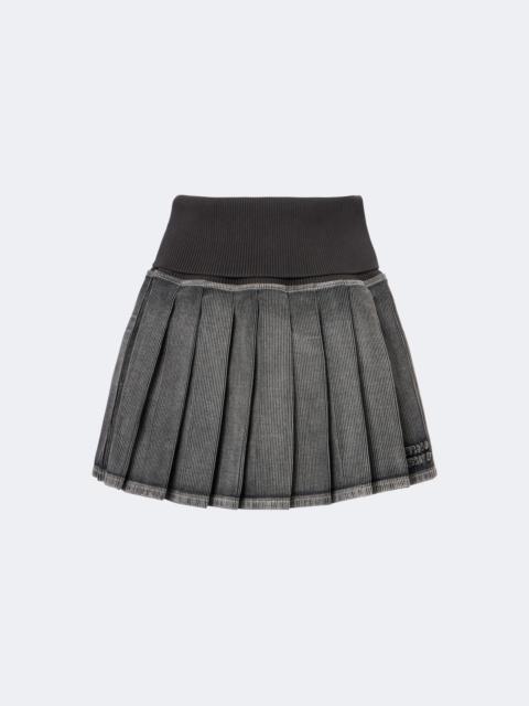 Miu Miu Pleated cotton-blend miniskirt