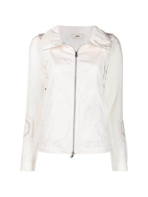 long-sleeve zip-fastening jacket