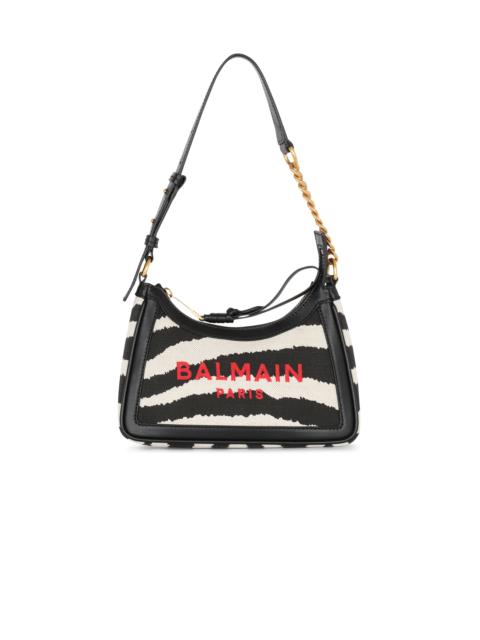Balmain B-Army zebra print canvas bag with leather inserts