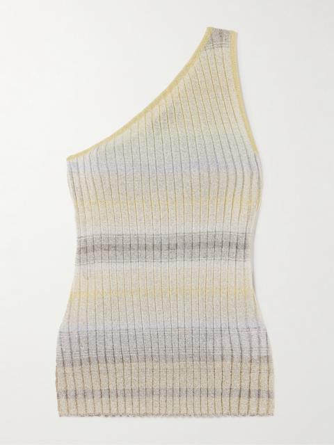 Missoni Mare One-shoulder Metallic Ribbed-knit Top