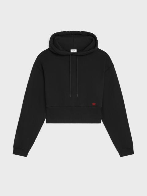 CELINE cropped hoodie IN cotton fleece