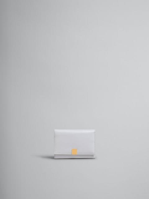 Marni GREY LEATHER TRIFOLD PRISMA WALLET