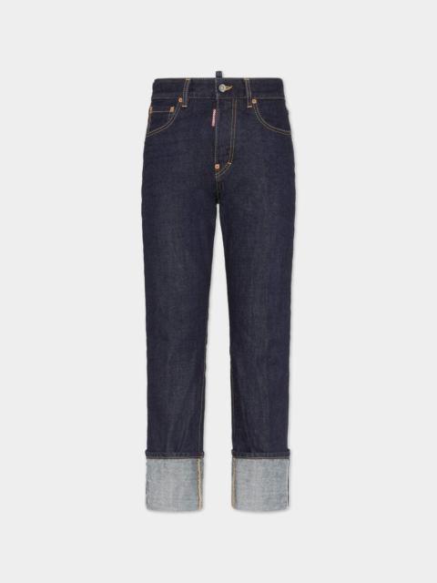 DSQUARED2 CIMOSA AUTHENTIC JAPANESE DENIM WASH TOMBOY JEANS