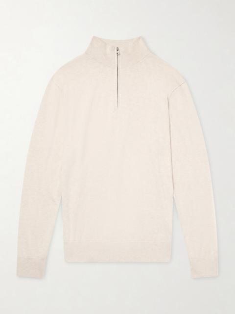 Hartford Cotton and Cashmere-Blend Half-Zip Sweater