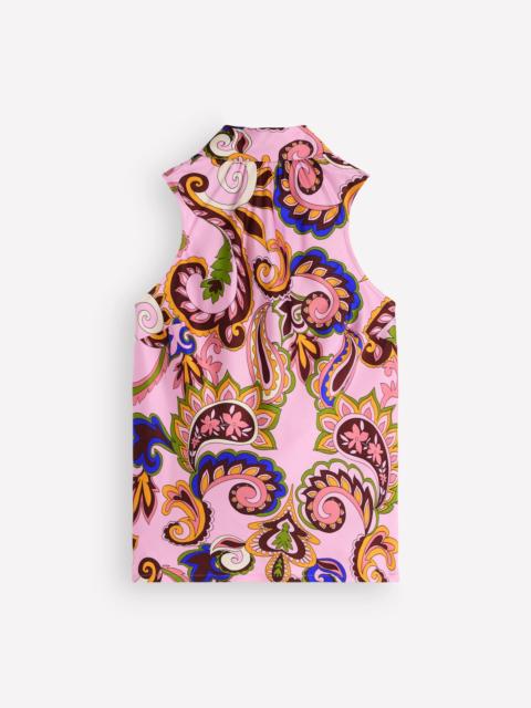 BODEN Satin Halterneck Top-Paisley Print