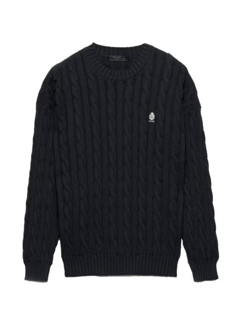 Prada Crewneck cable knit cotton sweater
