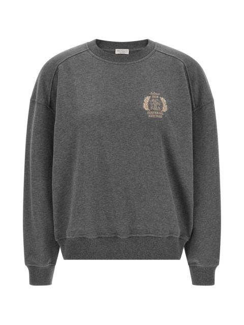 Brunello Cucinelli Coat Of Arms Embroidered Sweatshirt