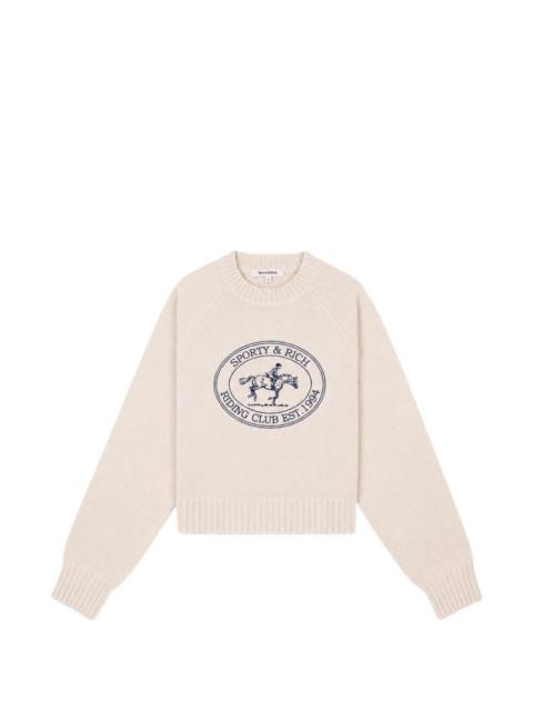 Sporty & Rich embroidered-logo raglan-sleeve sweater