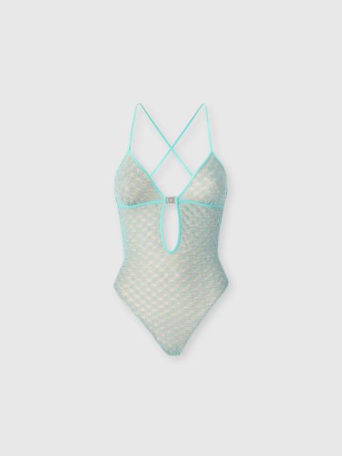 Missoni One-piece swimsuit in lamé viscose with spiderweb motif