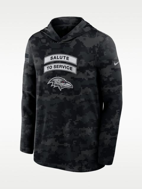 Nike Baltimore Ravens Salute to Service Sideline Men's Nike Dri-FIT NFL Long-Sleeve Hooded Top