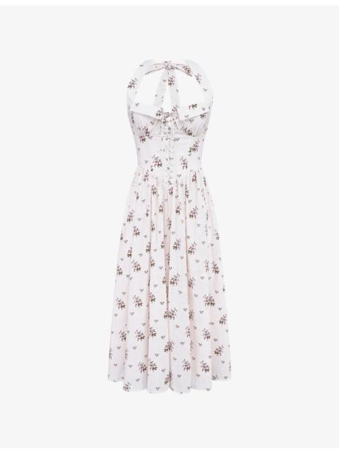 House of CB Emilia Halter-Neck Cotton Midi Dress
