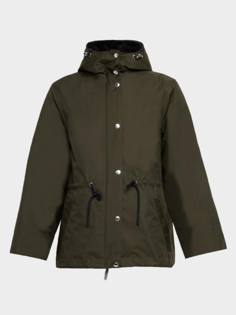 Yves Salomon Hooded Waterproof Parka with Removable Shearling Bib